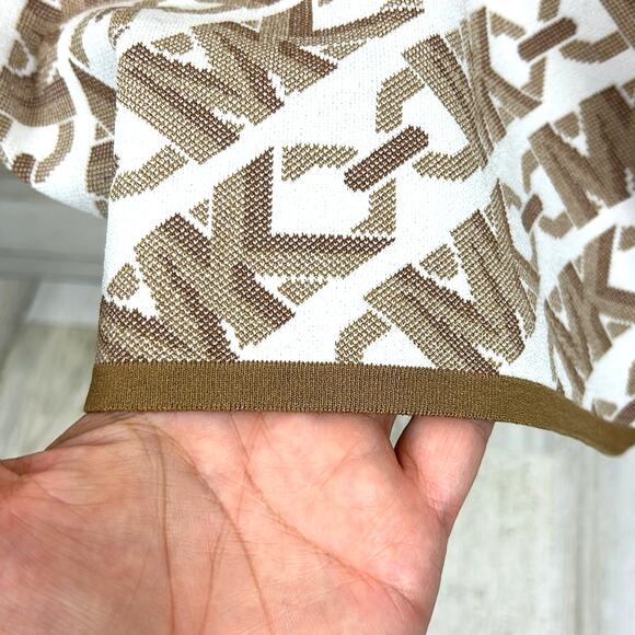 Michael Kors Women’s XXS Tan Empire Logo Jacquard Tank Stretch Mini Dress NEW - Picture 5 of 6